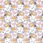 Preview: Reststück 50 cm Baumwoll Jersey Tigerkatze auf Blätter